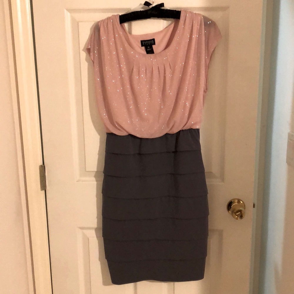 Pink and grey cocktail dress only worn once.